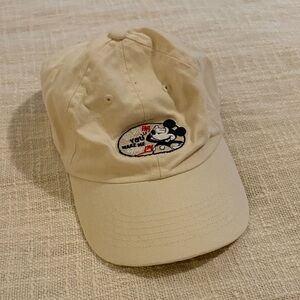 Beige Mickey Embroidered Baseball Cap